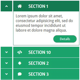 Accordion FAQ with Category icon