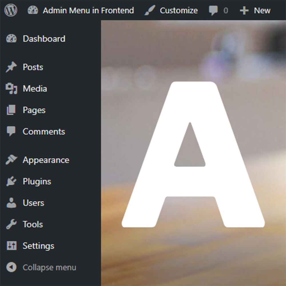Admin Menu in Frontend icon