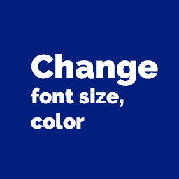 Change font size and color icon