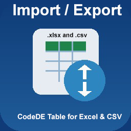 CodeDE Table Import/Export for Excel & CSV icon