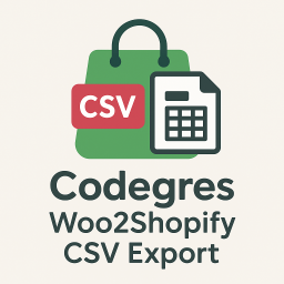 Codegres Woo2Shopify CSV Export icon
