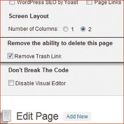 Disable Delete Post or Page icon