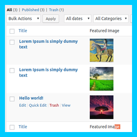 Featured Image Column Display icon