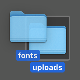 Fonts to Uploads icon