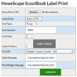 HoweScape ScoutBookLabelPrint icon