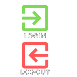 Login Logout Shortcode Simple icon