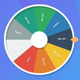 Lucky Wheel Exit Intent Wheelio Popup for Spin a Sale by Wheely Sales icon