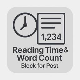 Reading Time & Word Count Block for Post icon