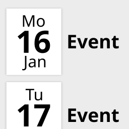 Simple event list for Elementor icon