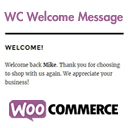 WC Welcome Message icon