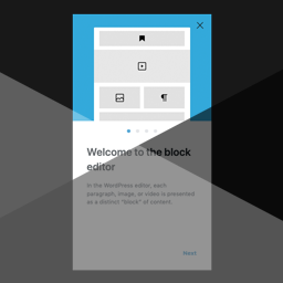Welcome to the block editor B gone icon
