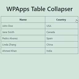 WPApps Table Collapser icon