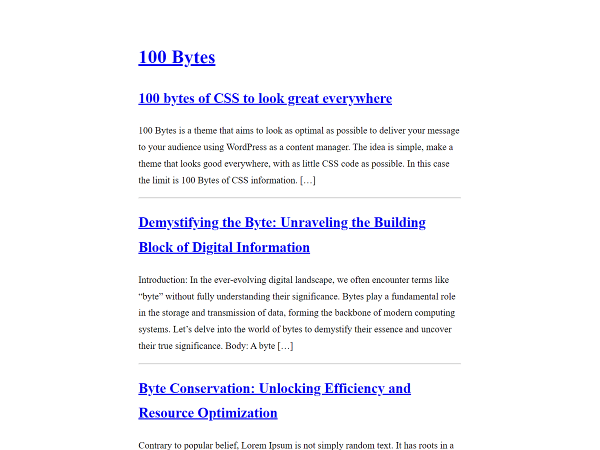 100 Bytes theme screenshot