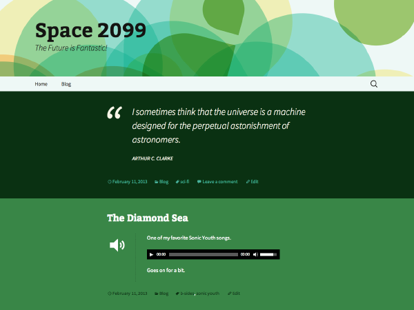 2013 Green theme screenshot