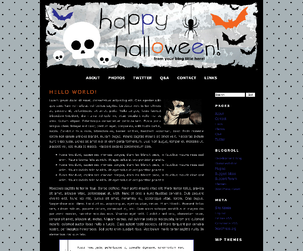 A Kelleyroo Halloween theme screenshot