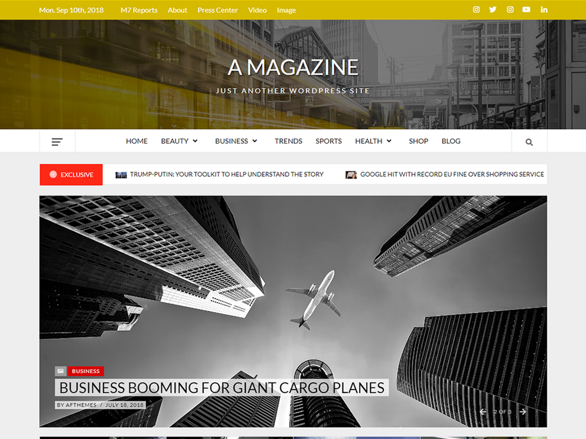 A Magazine theme screenshot