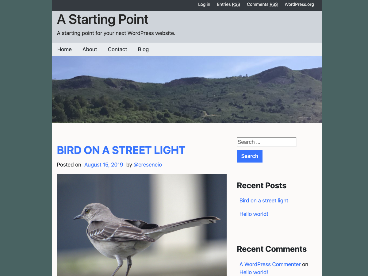 A Starting Point theme screenshot