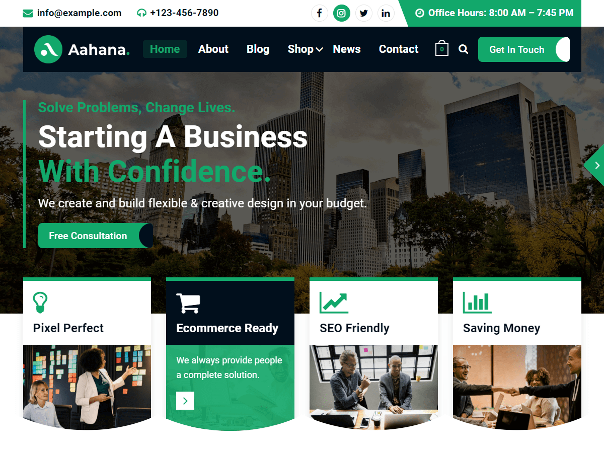 Aahana theme screenshot