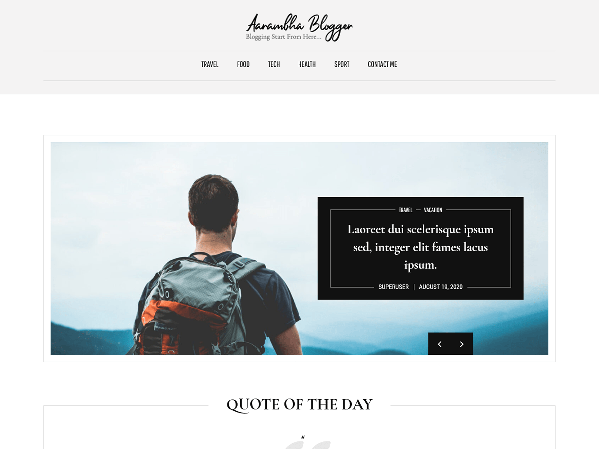 Aarambha Blogger theme screenshot