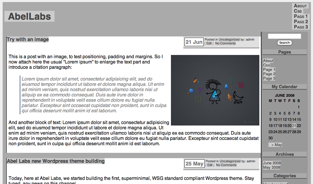 Abel One theme screenshot