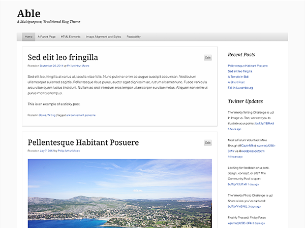 Able theme screenshot