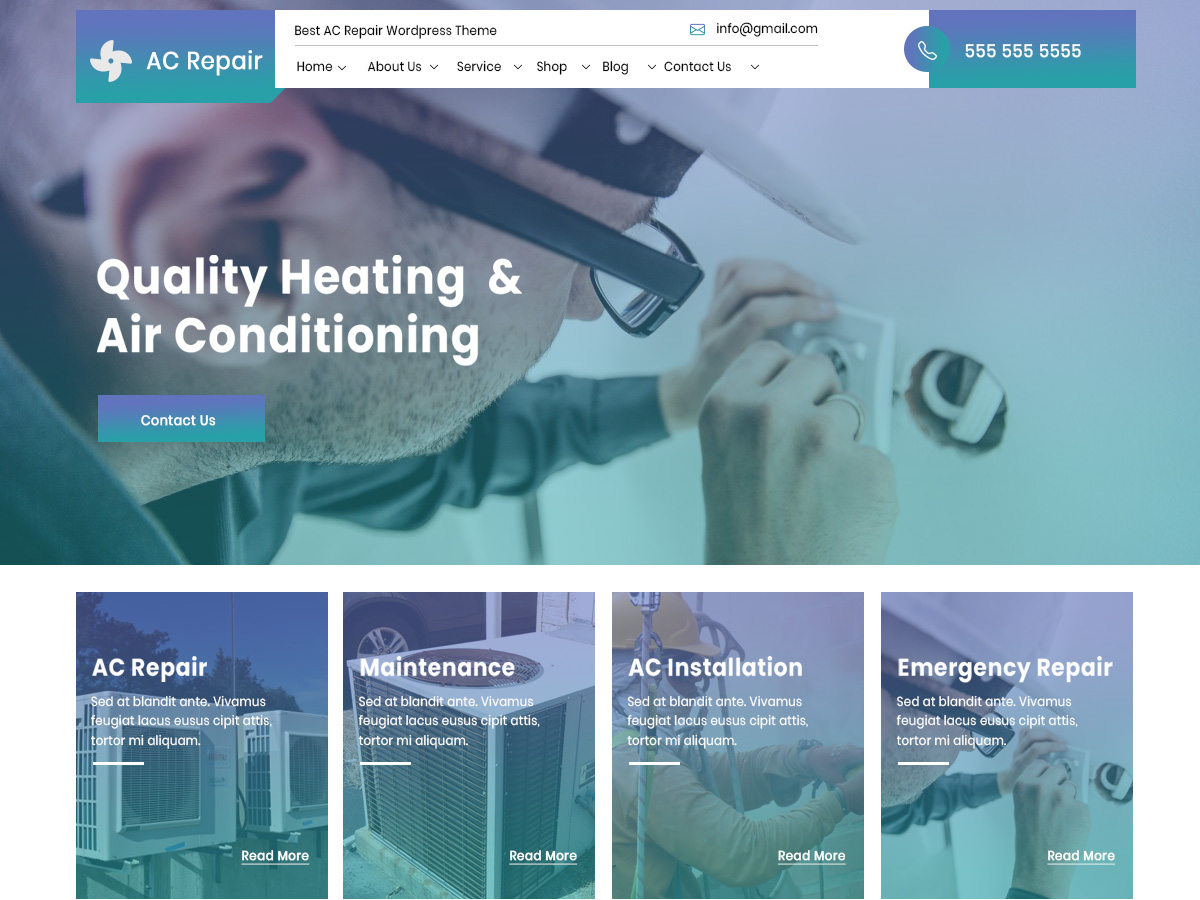 AC Repair Services theme screenshot