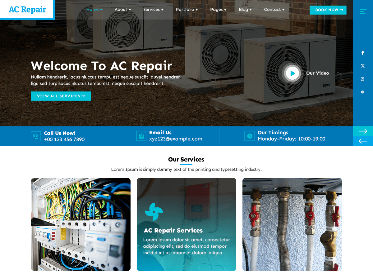 AC Repairing Services theme screenshot