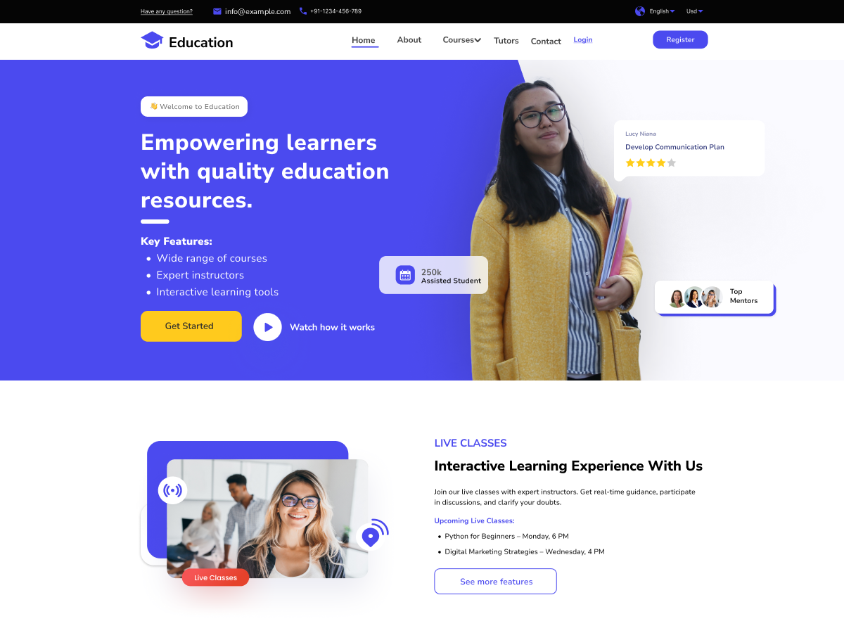 Academic Education Lite theme screenshot