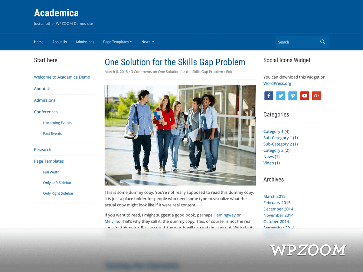 Academica theme screenshot