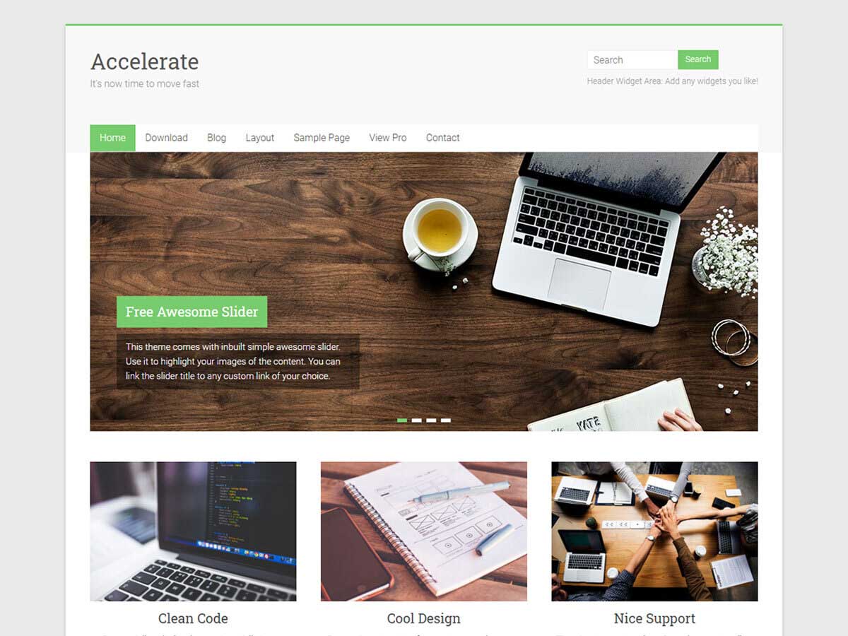 Accelerate theme screenshot