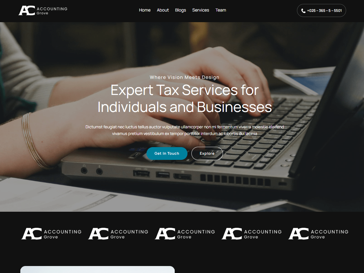 Accounting Grove Dark theme screenshot