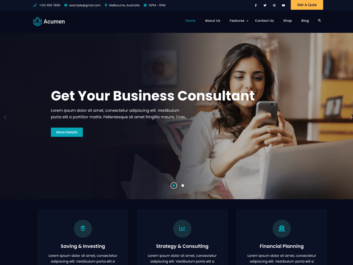 Acumen theme screenshot