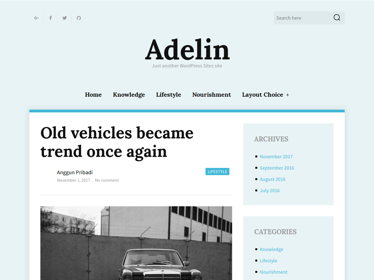 Adelin theme screenshot