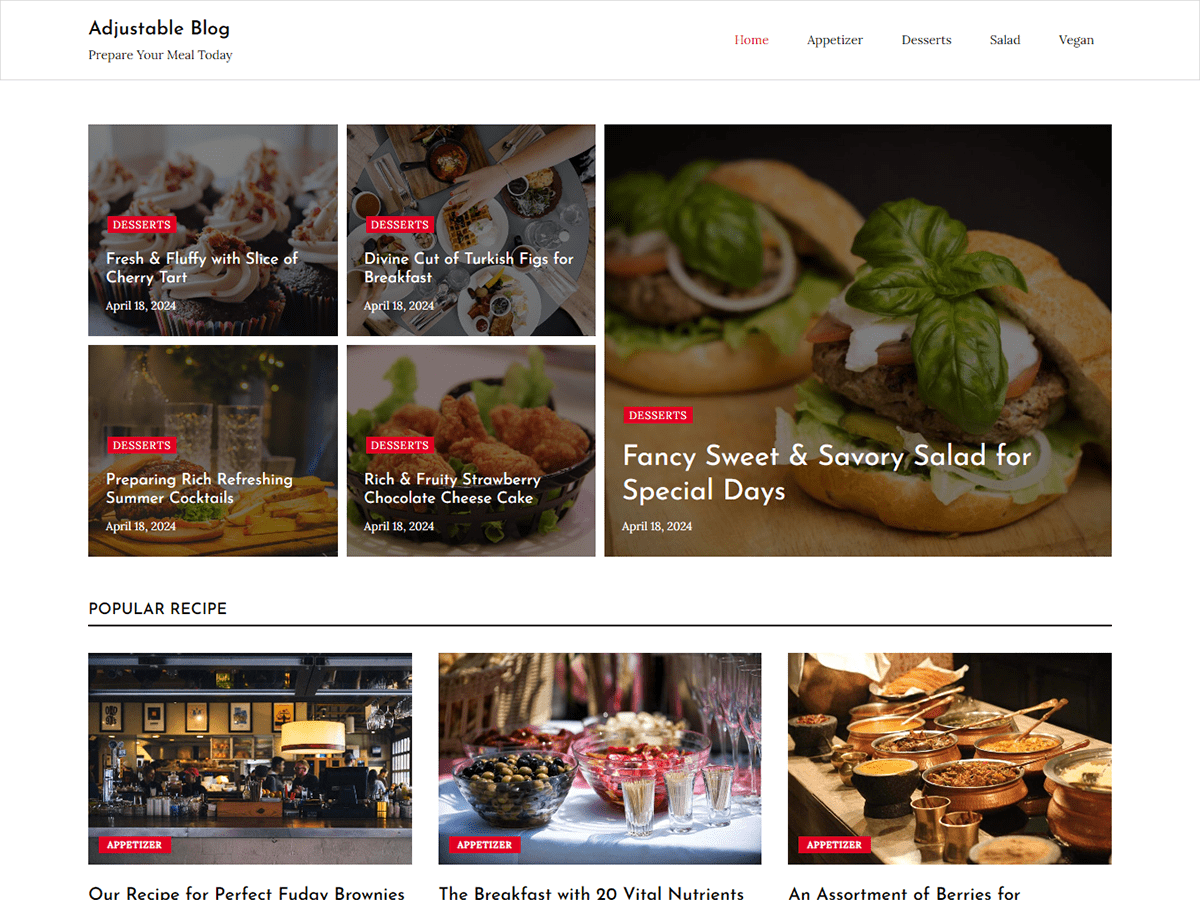Adjustable Blog theme screenshot