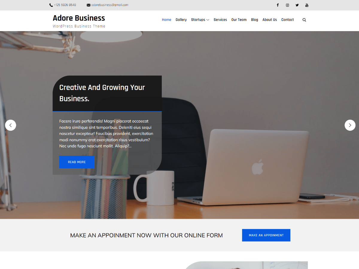 Adore Business theme screenshot
