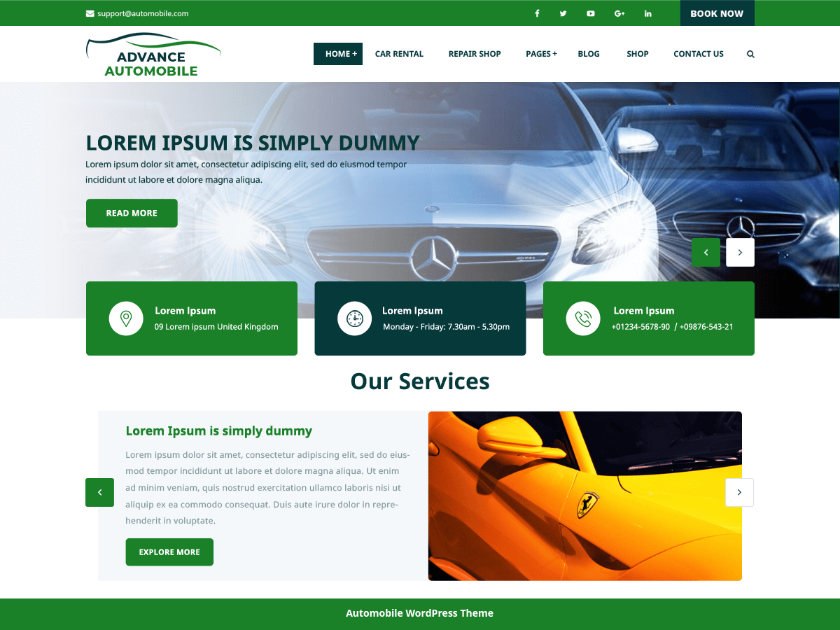 Advance Automobile theme screenshot