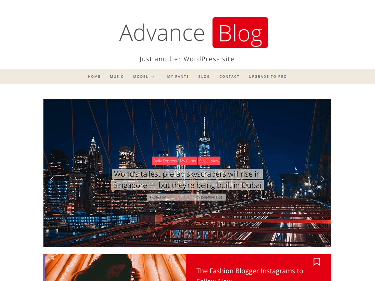 Advance Blog theme screenshot