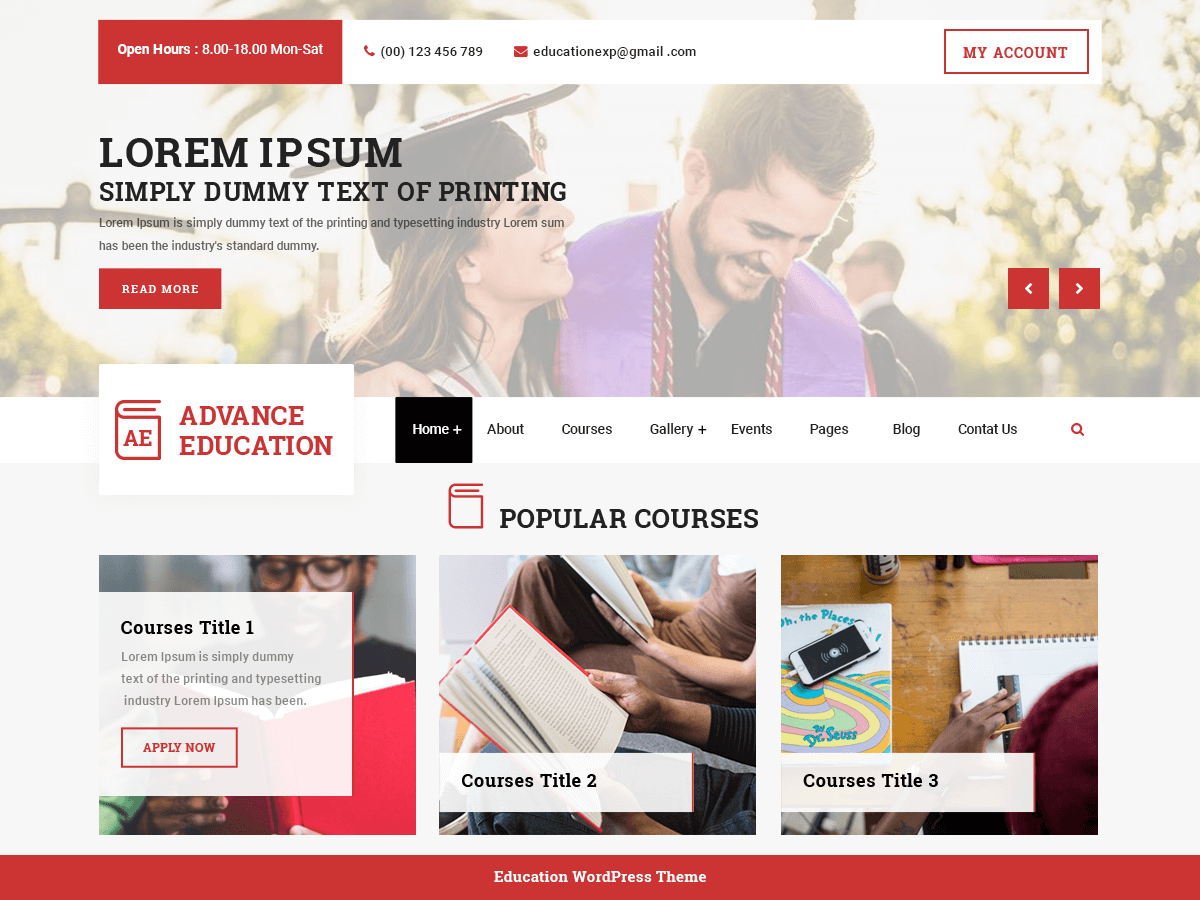 Advance Education theme screenshot