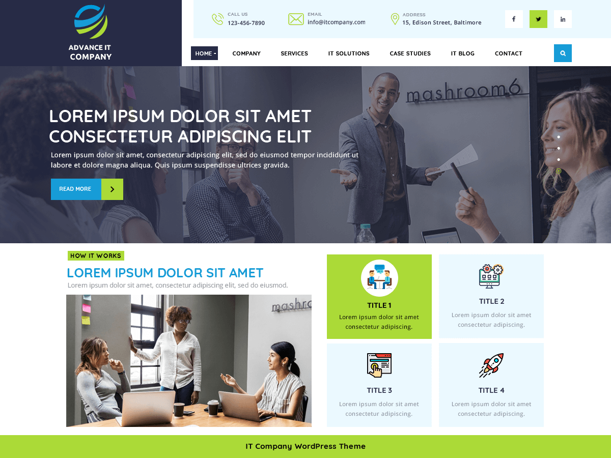 Advance IT Company theme screenshot