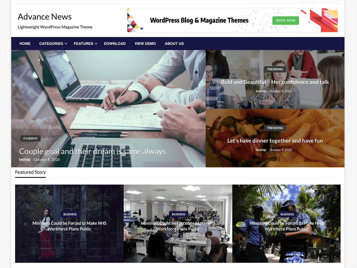 Advance News theme screenshot