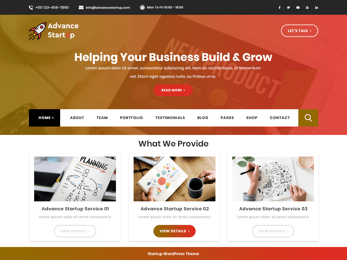 Advance Startup theme screenshot