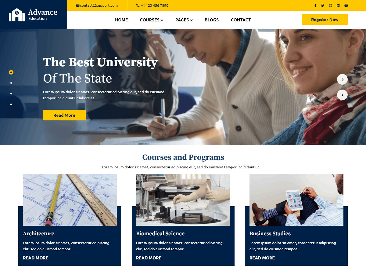 Advance Training Academy theme screenshot