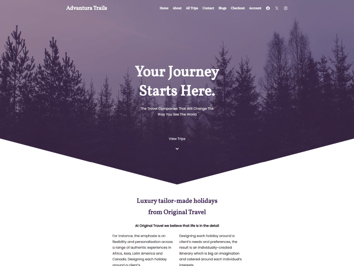 Advantura Trails theme screenshot