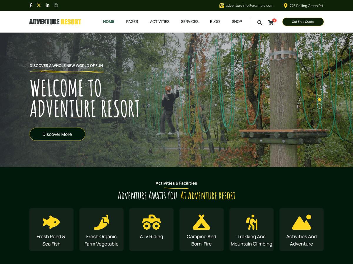 Adventure Resort theme screenshot