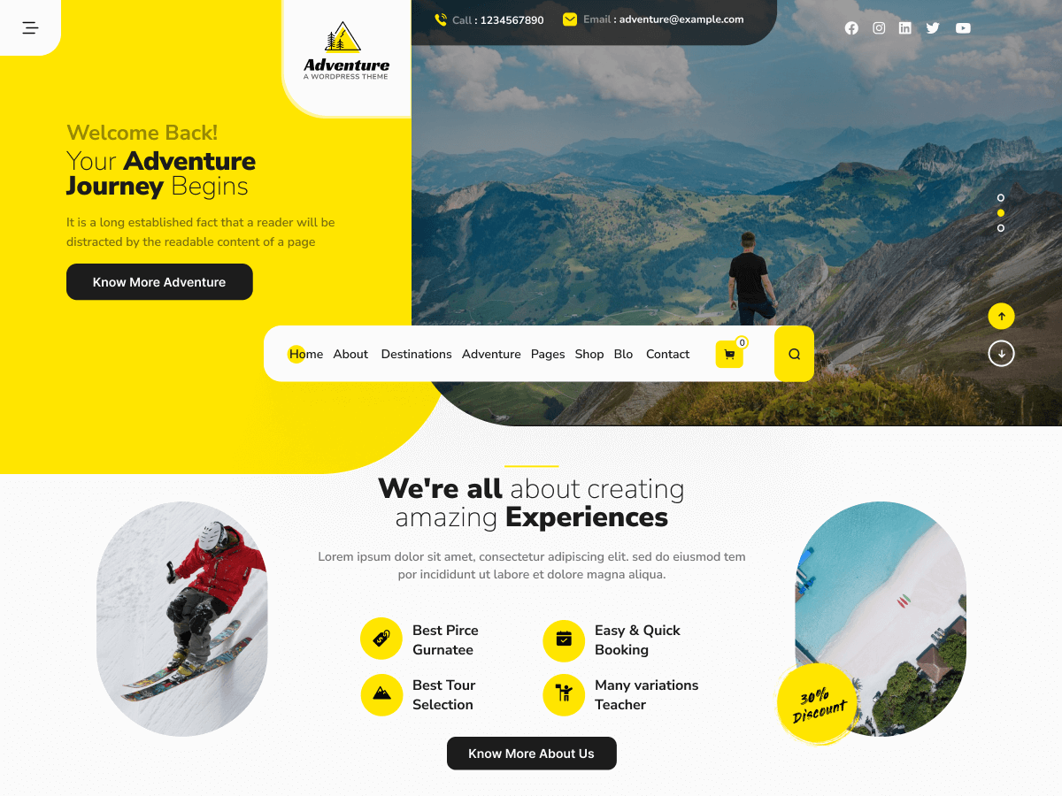Adventure Tourism theme screenshot