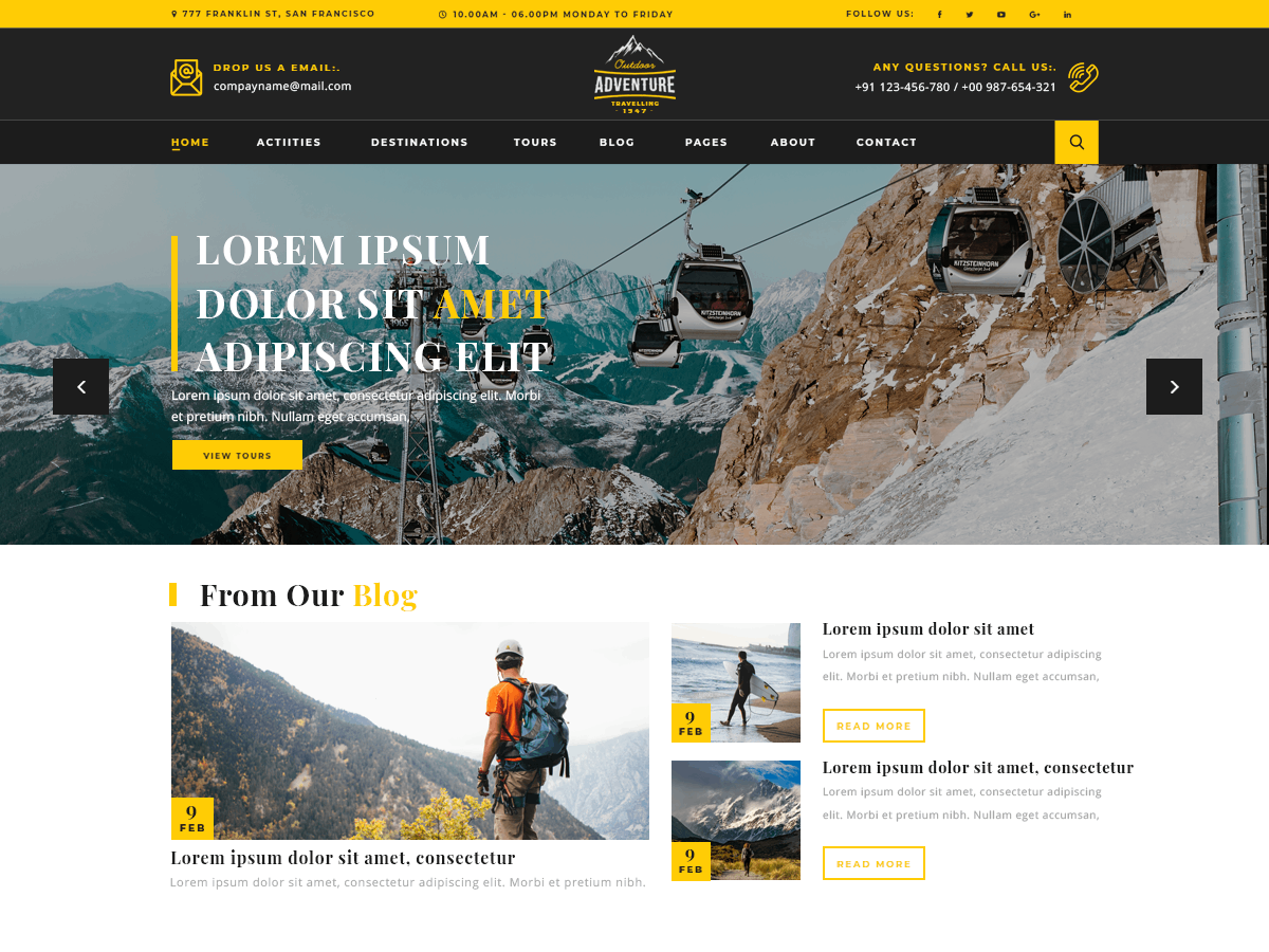 Adventure Travelling theme screenshot