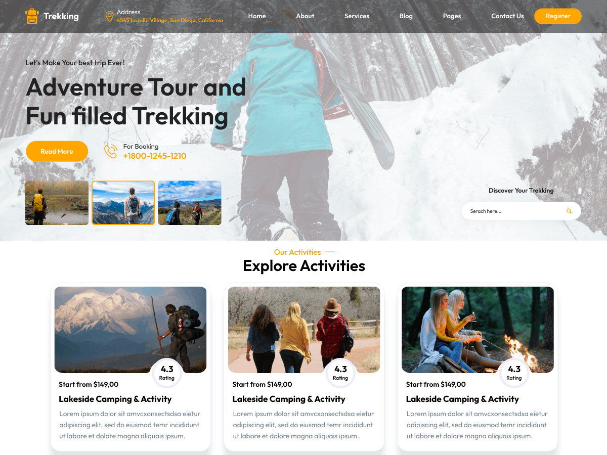 Adventure Trekking Camp theme screenshot