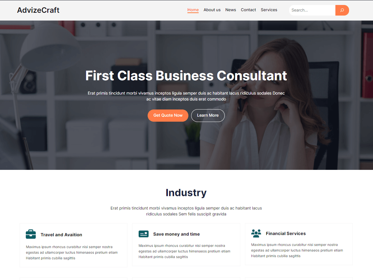 Advizecraft theme screenshot