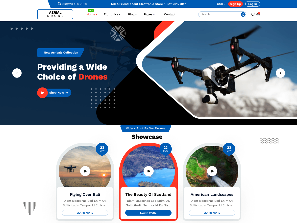 Aerial Drone theme screenshot