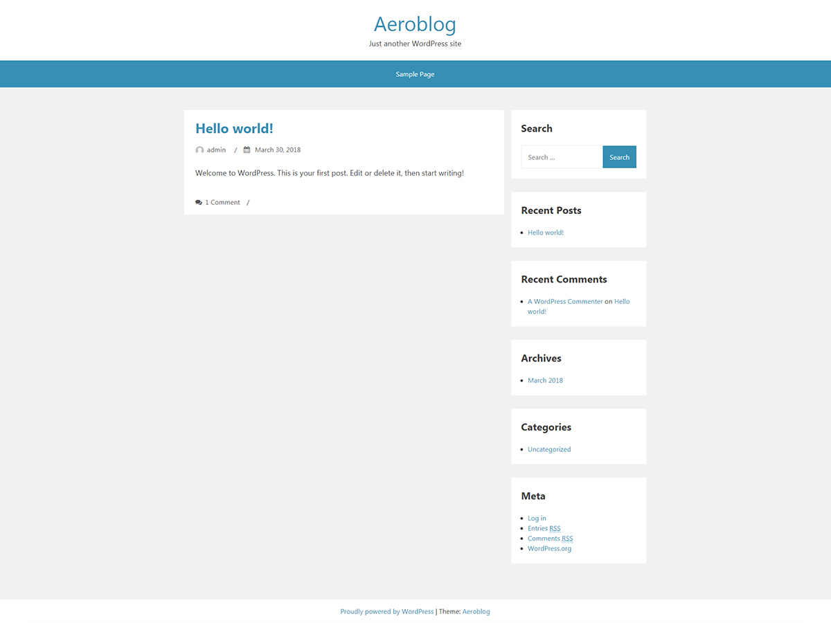 Aeroblog theme screenshot